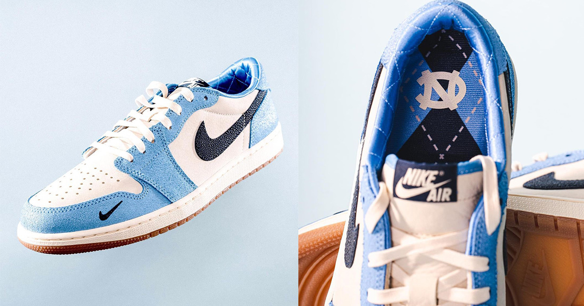 Exklusiver Air Jordan 1 Low OG „UNC“ von @UNCFootball enthüllt